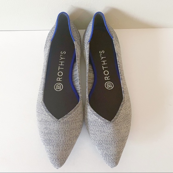 Rothy’s Heather Light Gray Taupe Point Flat 7 - Picture 3 of 8